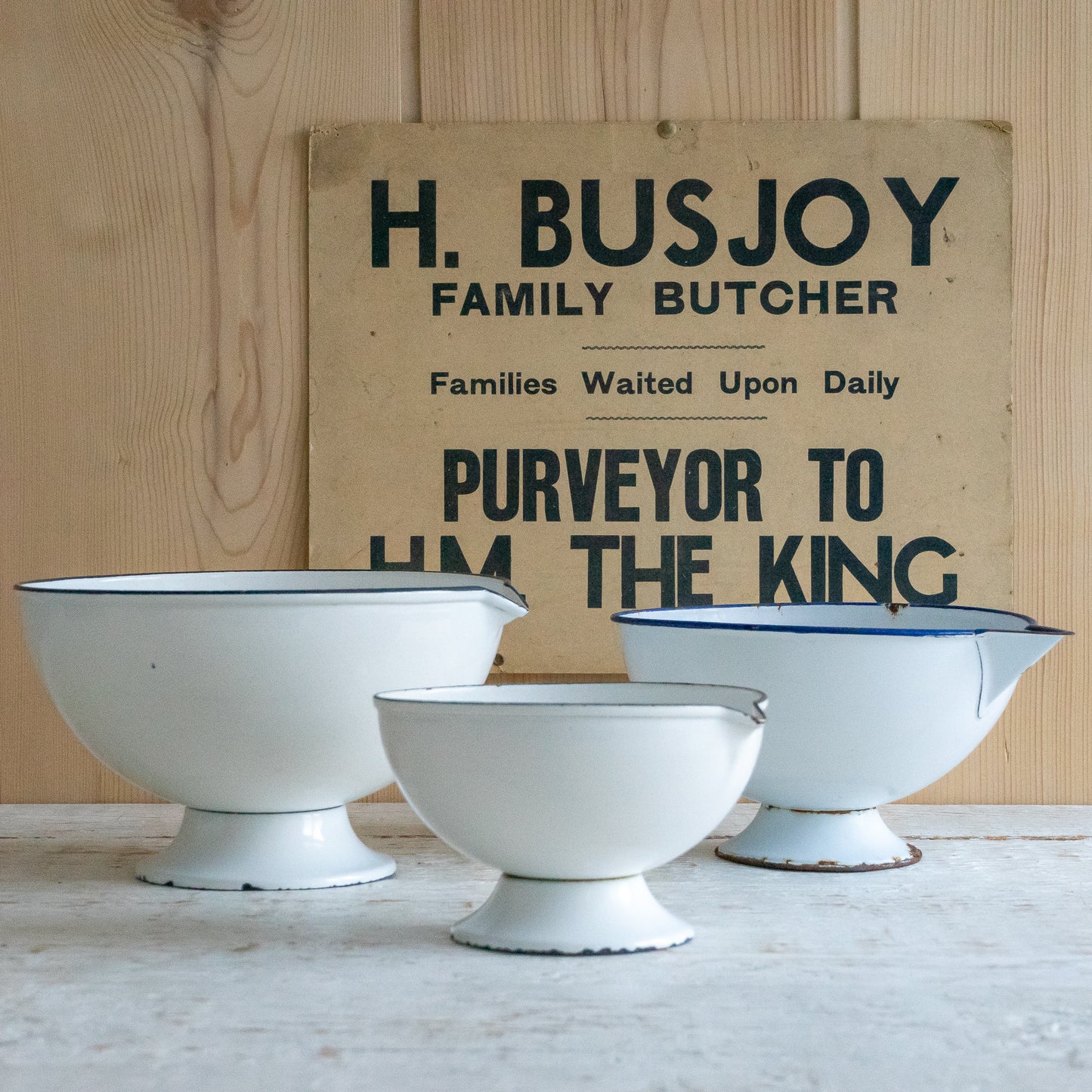 Vintage Enamel Bowl with Lip