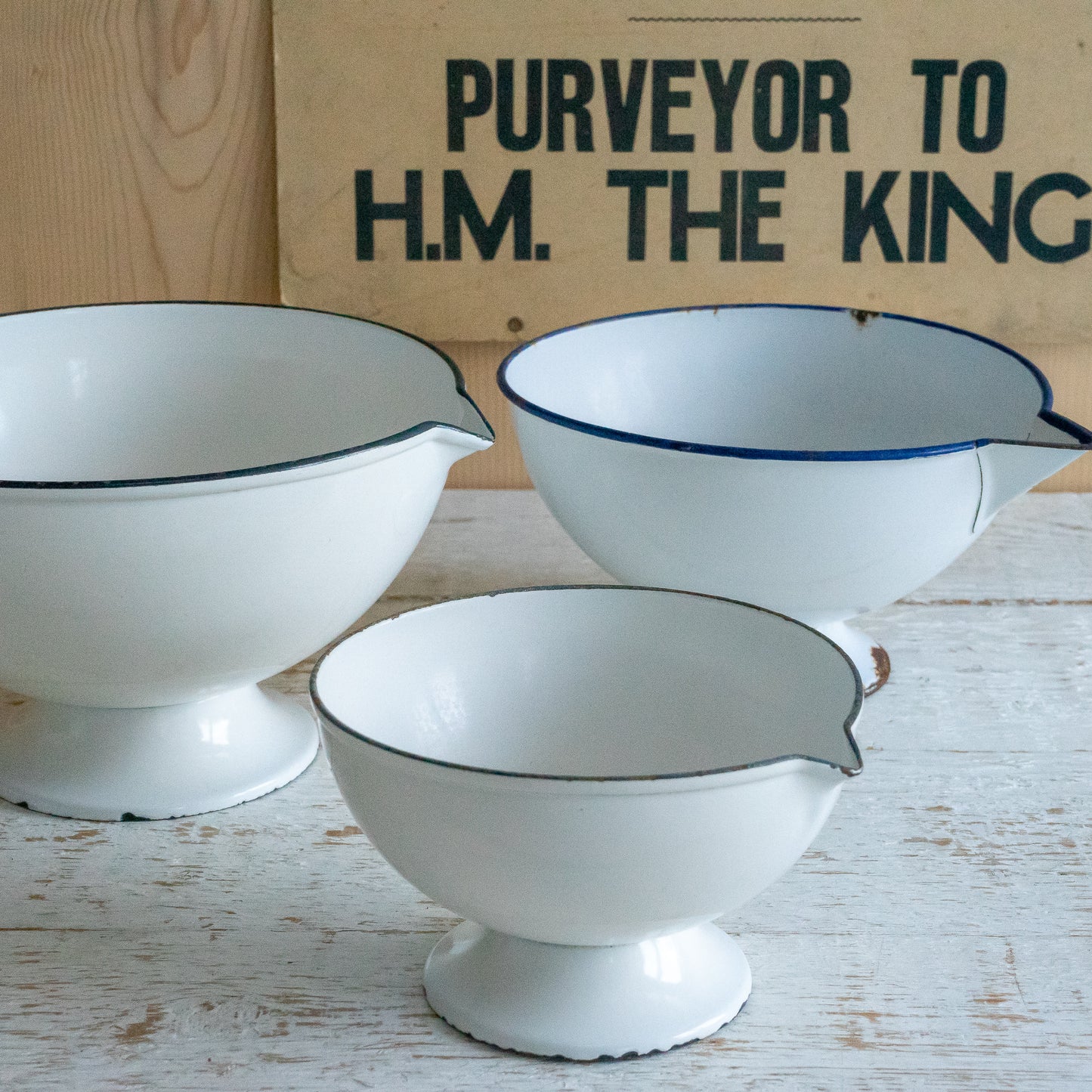 Vintage Enamel Bowl with Lip