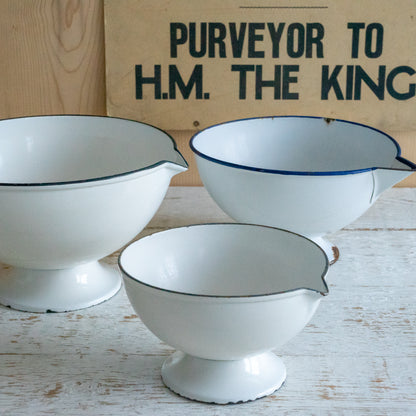 Vintage Enamel Bowl with Lip