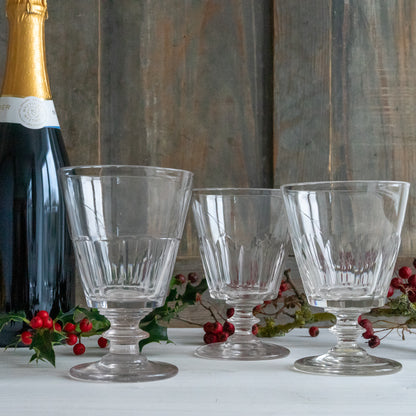 Vintage Faceted Wine Glass