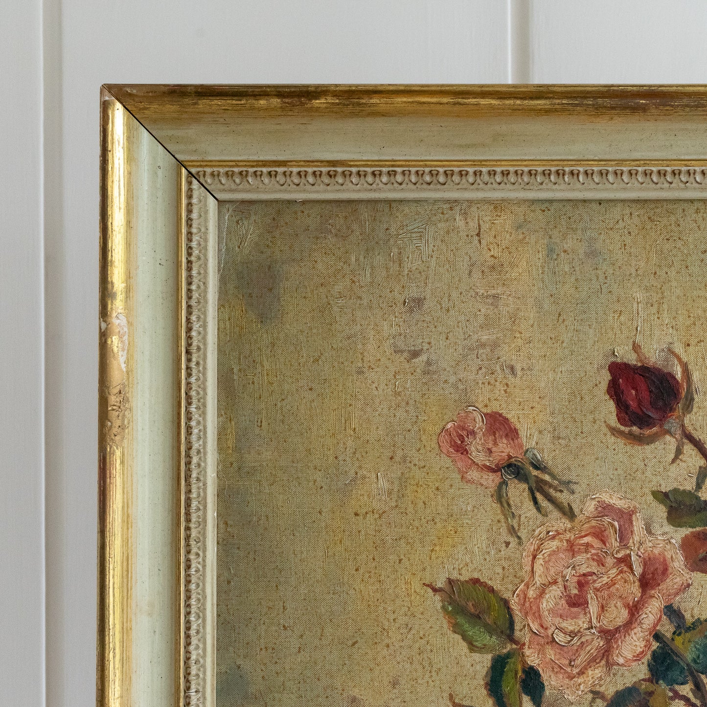 Vintage Framed Floral Oil Painting