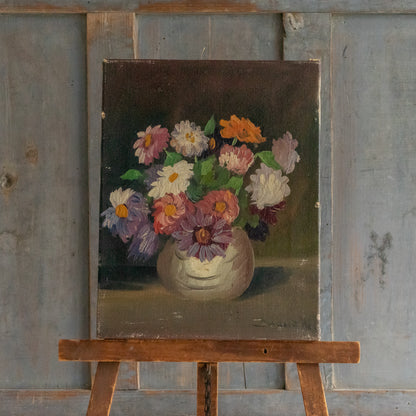 Vintage French Floral Oil Painting