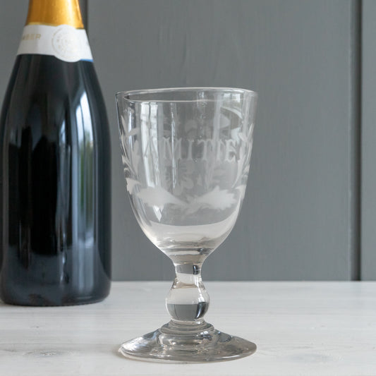 Vintage French Glass Engraved AMITIE - FRIENDSHIP