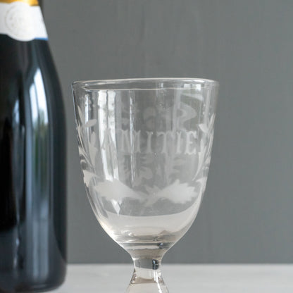 Vintage French Glass Engraved AMITIE - FRIENDSHIP