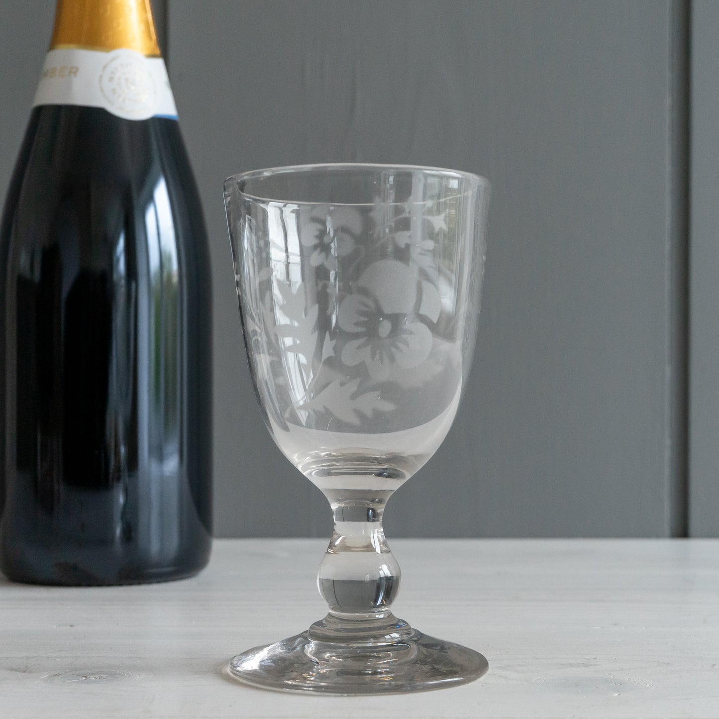 Vintage French Glass Engraved AMITIE - FRIENDSHIP