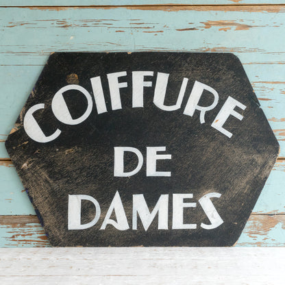 Vintage French Hand Painted Coiffure Sign