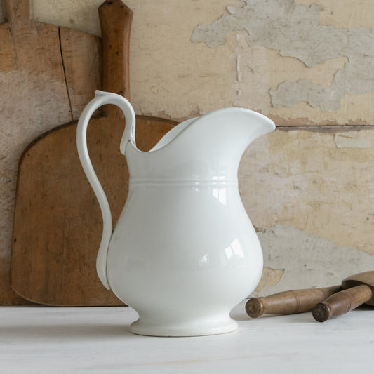 Vintage French White Ironstone Jug