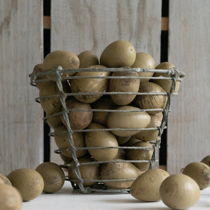 Vintage French Wooden Decoy Broody Eggs