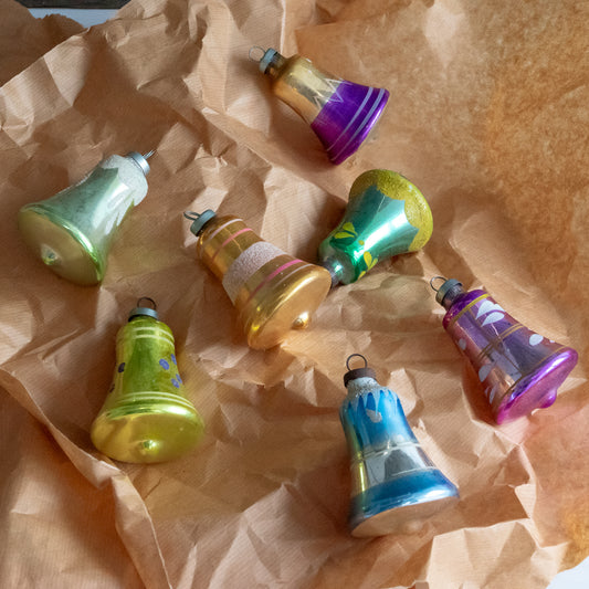 Vintage Glass Bell Christmas Decorations
