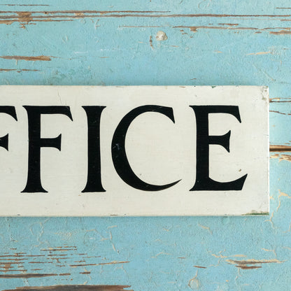 Vintage Hand Painted Office Sign