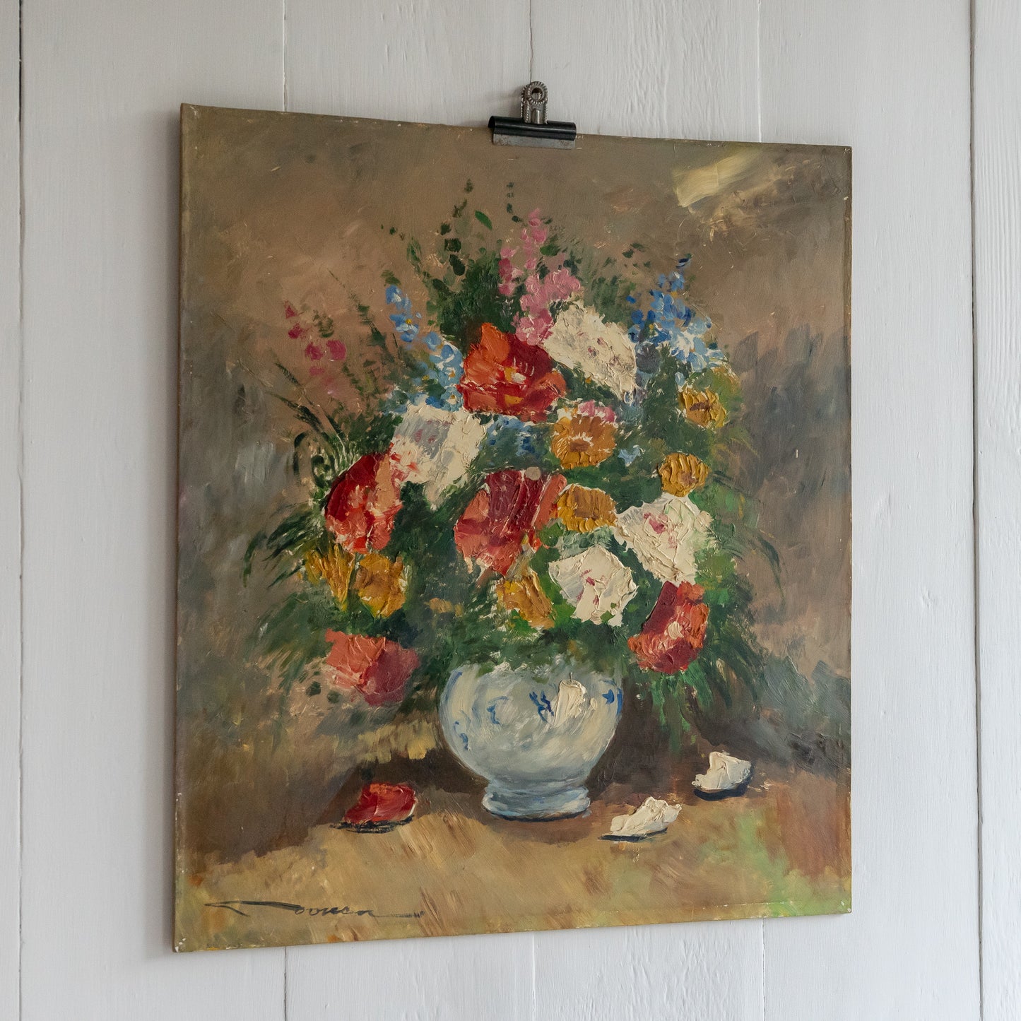 Vintage Impasto Oil on Board Painting