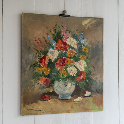 Vintage Impasto Oil on Board Painting
