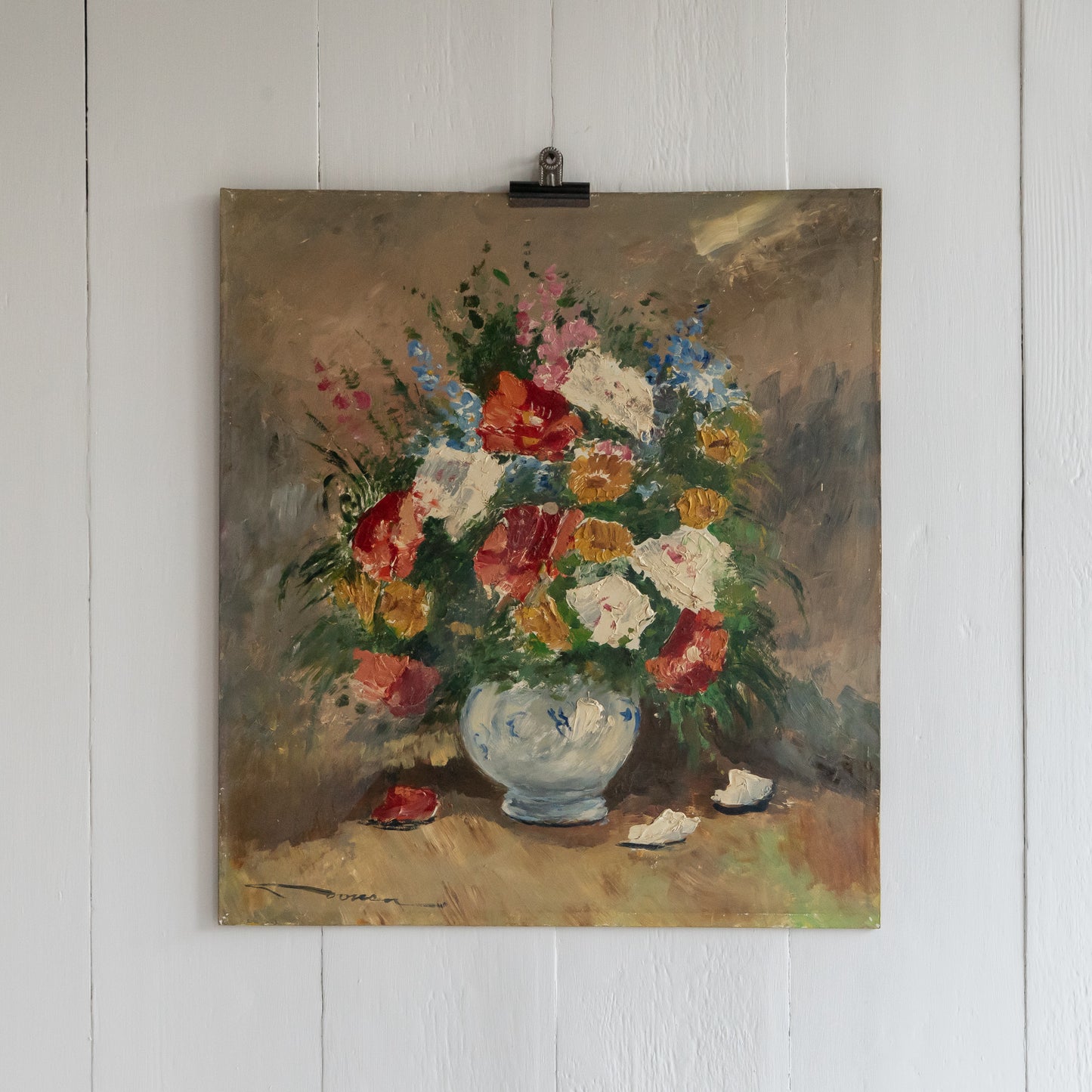 Vintage Impasto Oil on Board Painting