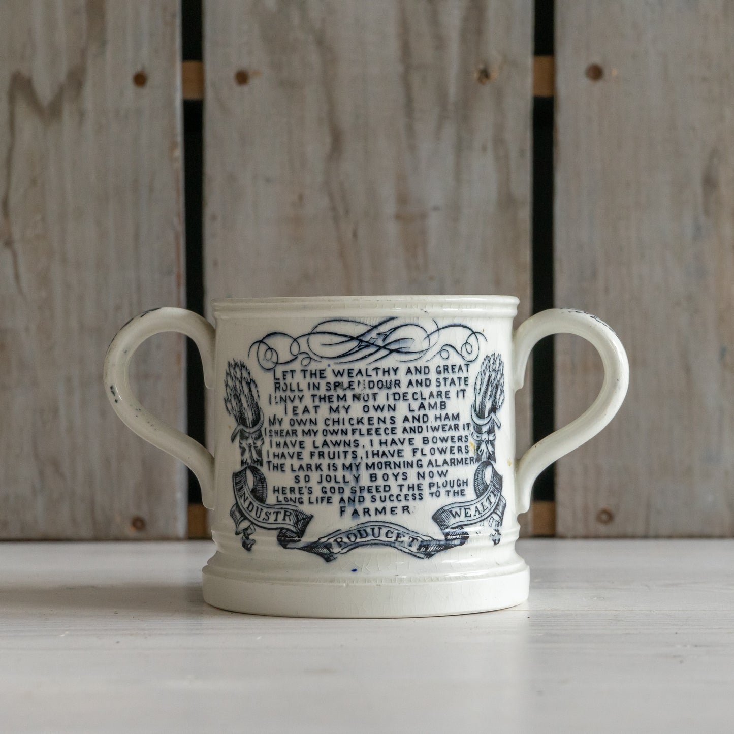 Antique Ironstone Speed the Plough Mug