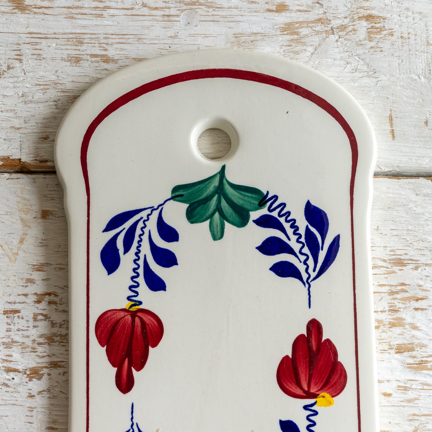 Vintage Ironstone Onion Board with Floral Decoration