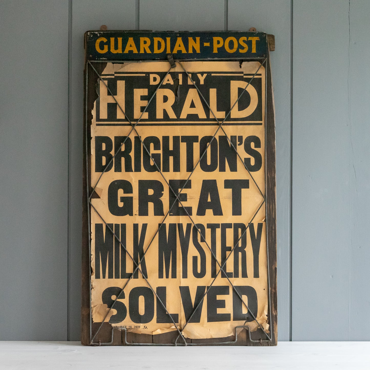Vintage Newspaper Stand Advertising Board