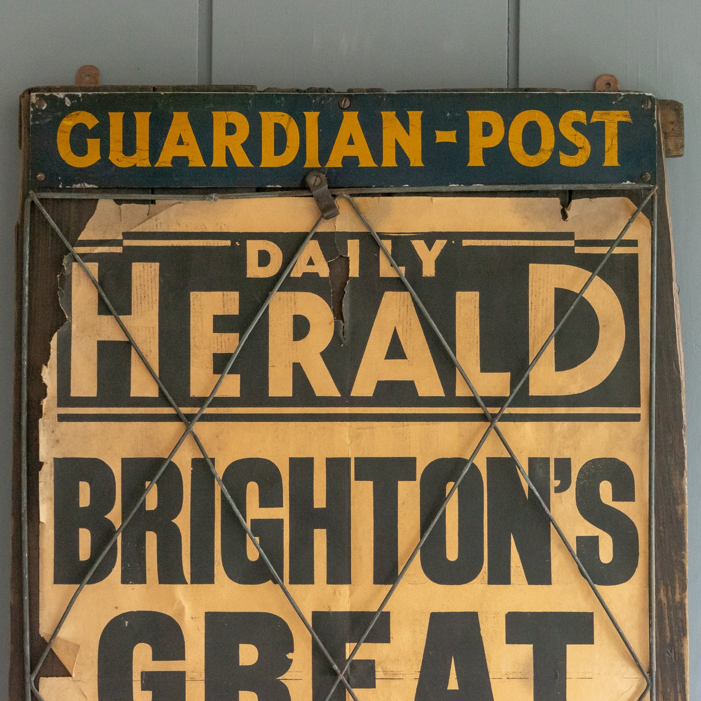 Vintage Newspaper Stand Advertising Board
