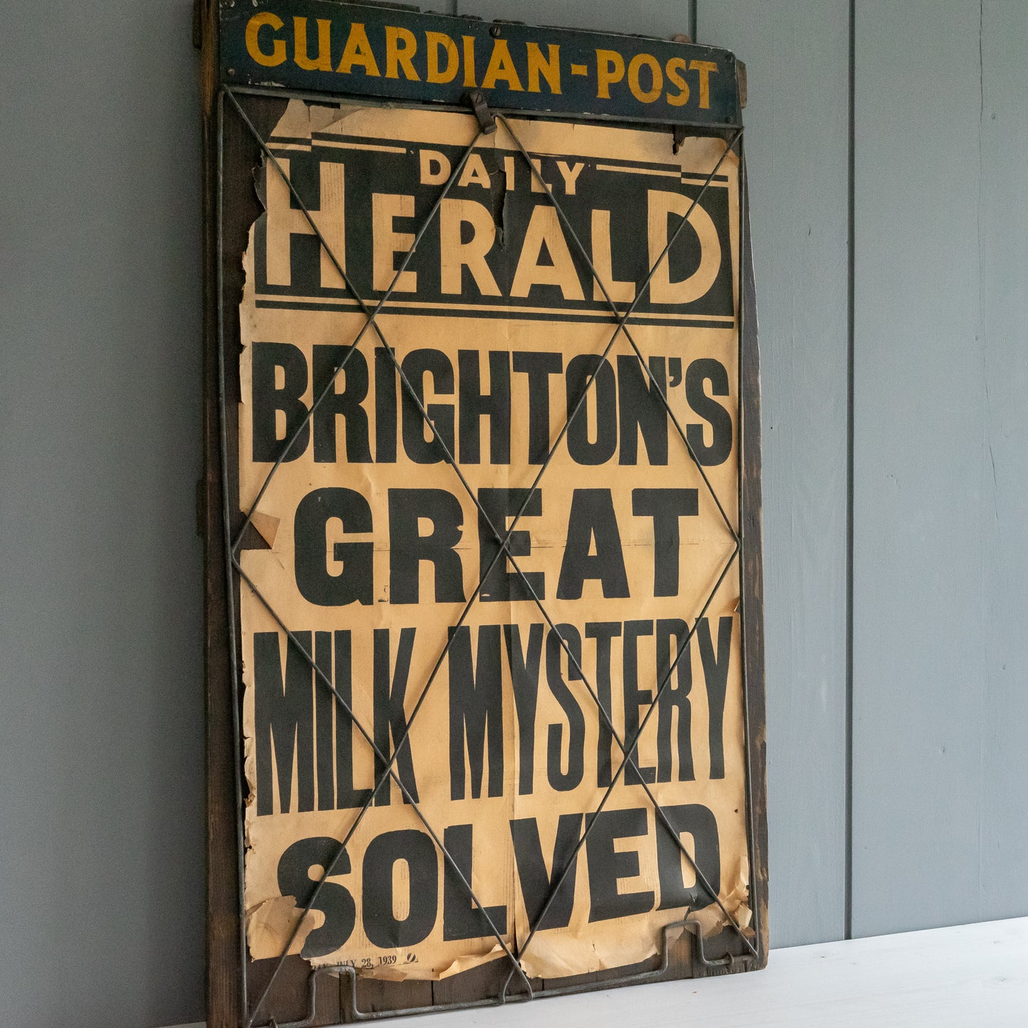 Vintage Newspaper Stand Advertising Board