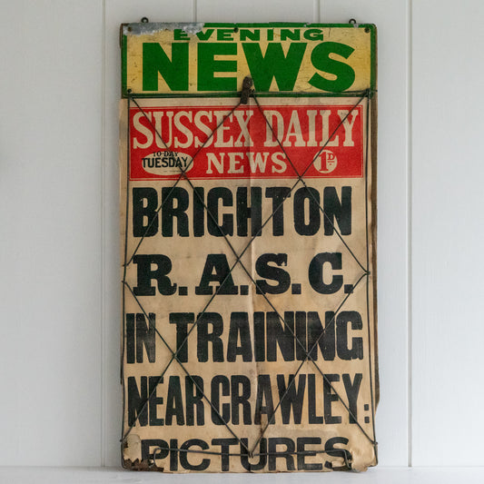 Vintage Newspaper Stand Advertising Board