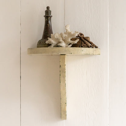 Vintage Painted Demi Lune Wall Shelf