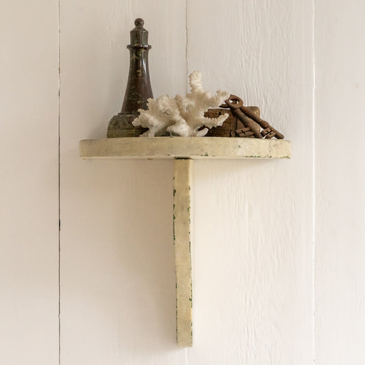 Vintage Painted Demi Lune Wall Shelf