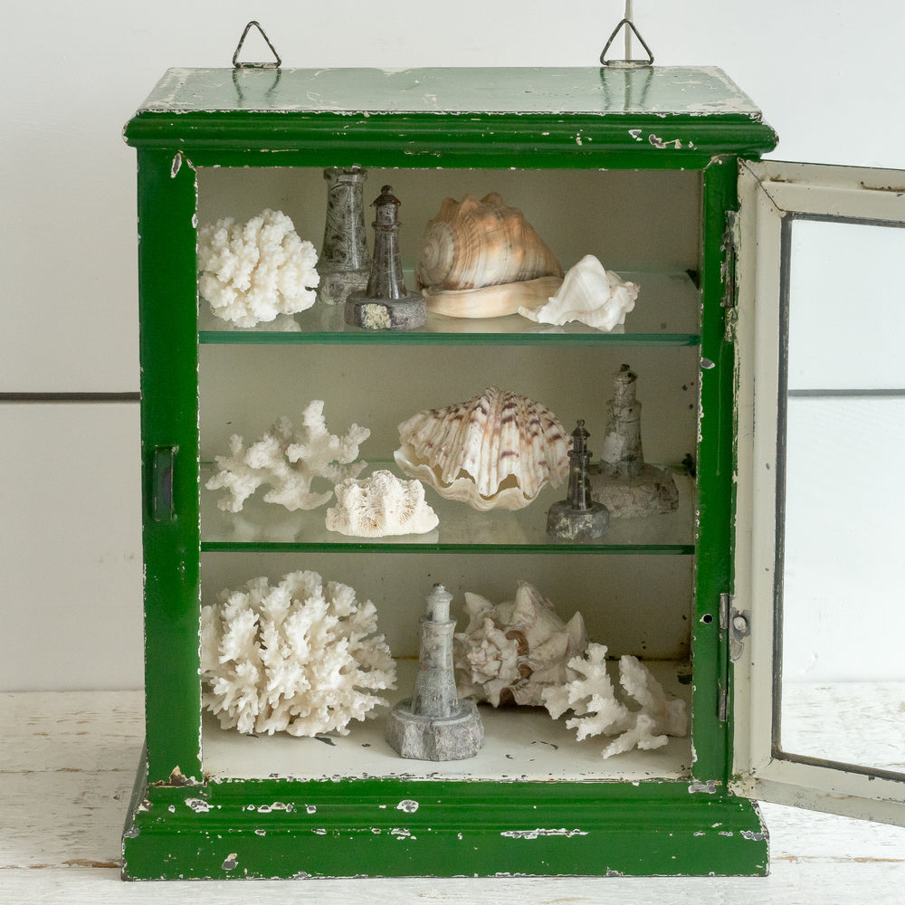 VINTAGE PAINTED METAL MEDICAL CABINET