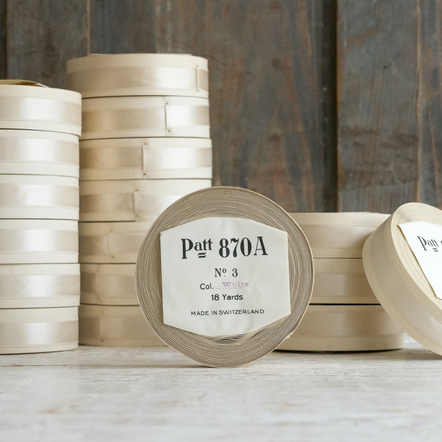Vintage Roll of Pale Cream Ribbon