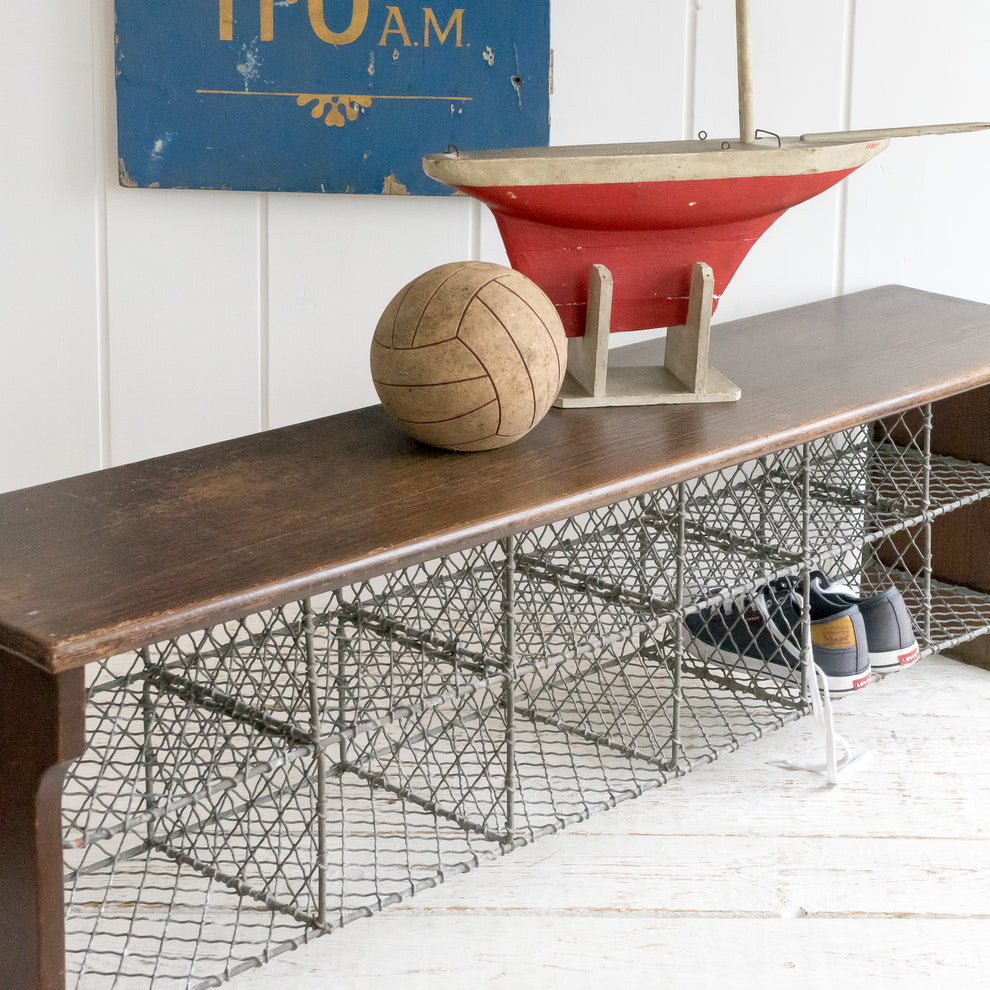 Vintage School Shoe Rack Bench – Goose Home and Garden