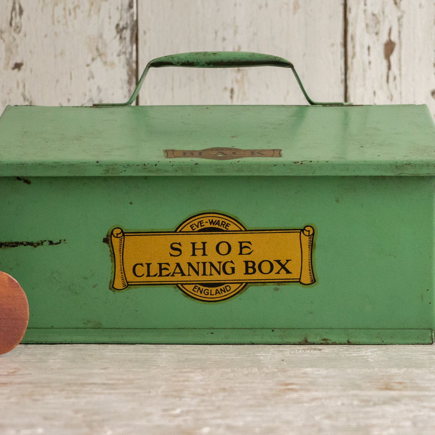 Vintage Shoe Cleaning Tin Caddy