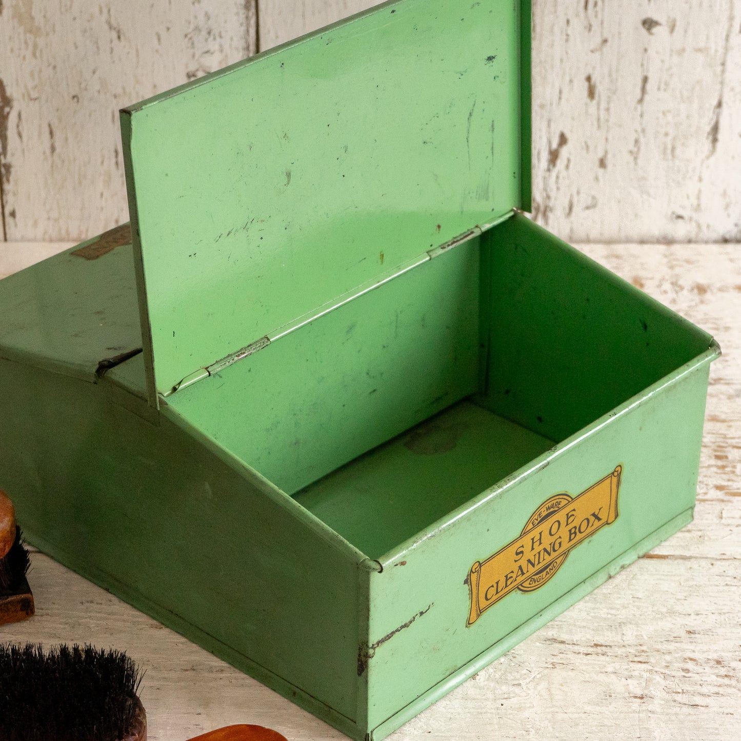 Vintage Shoe Cleaning Tin Caddy
