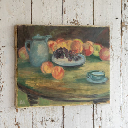 Vintage Still Life Oil Painting of Fruit