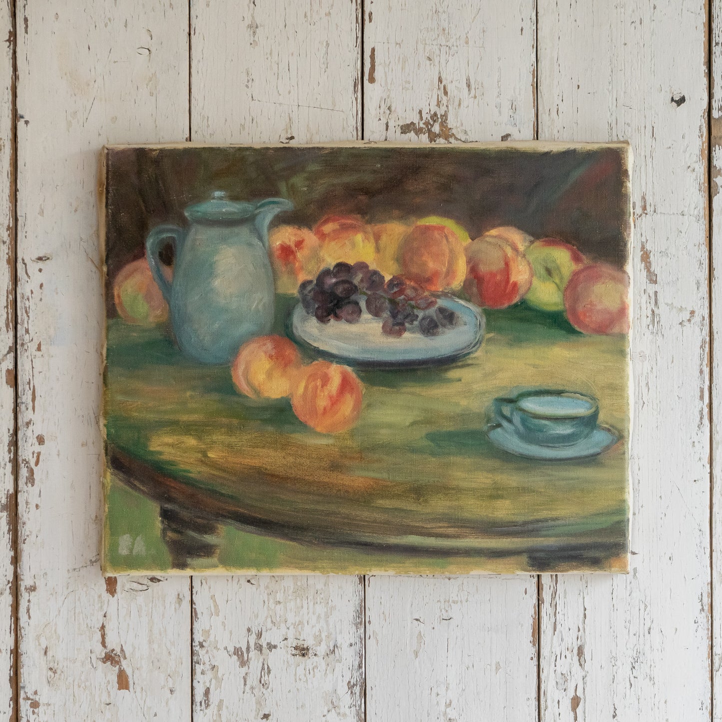 Vintage Still Life Oil Painting of Fruit