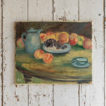 Vintage Still Life Oil Painting of Fruit