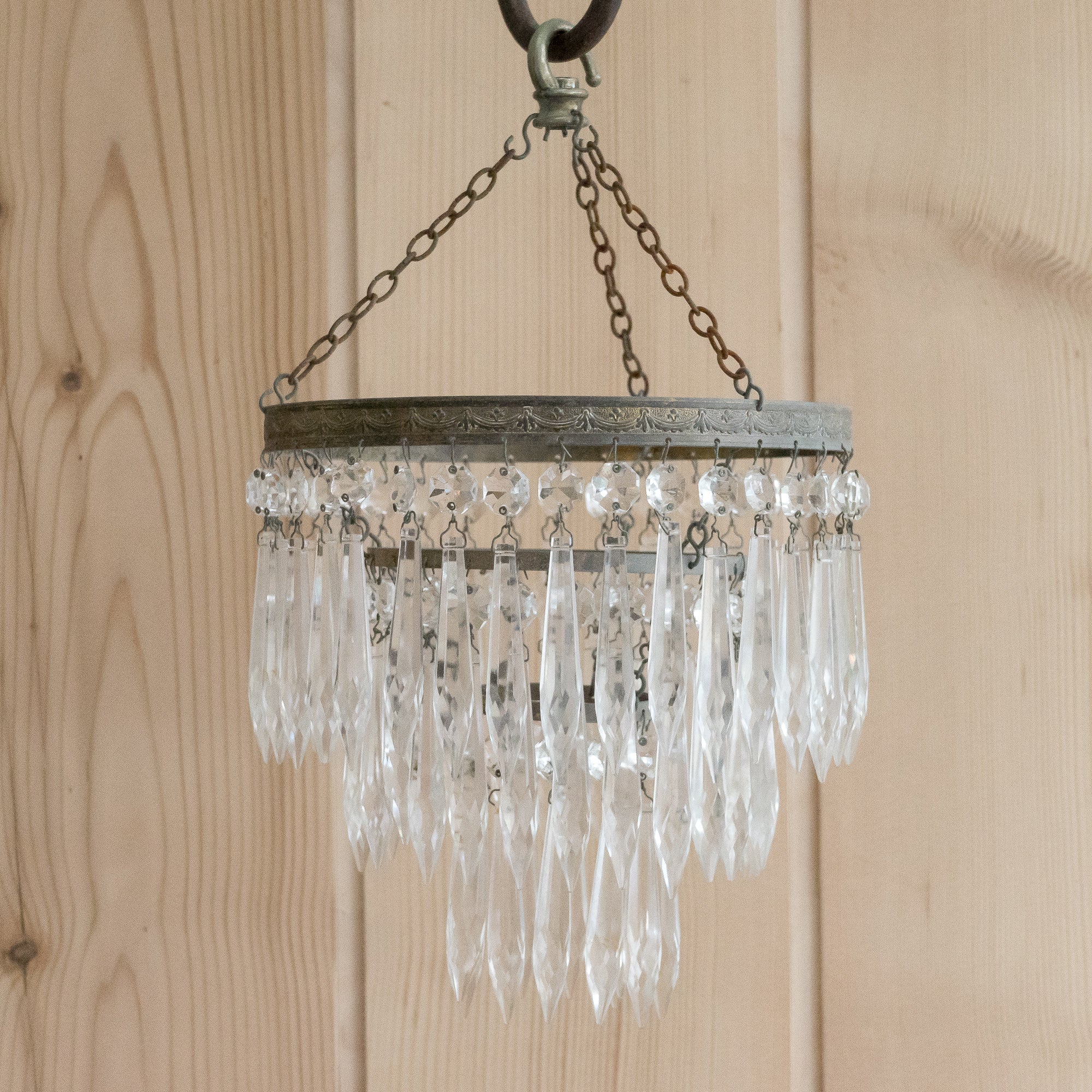 Three tier outlet crystal chandelier