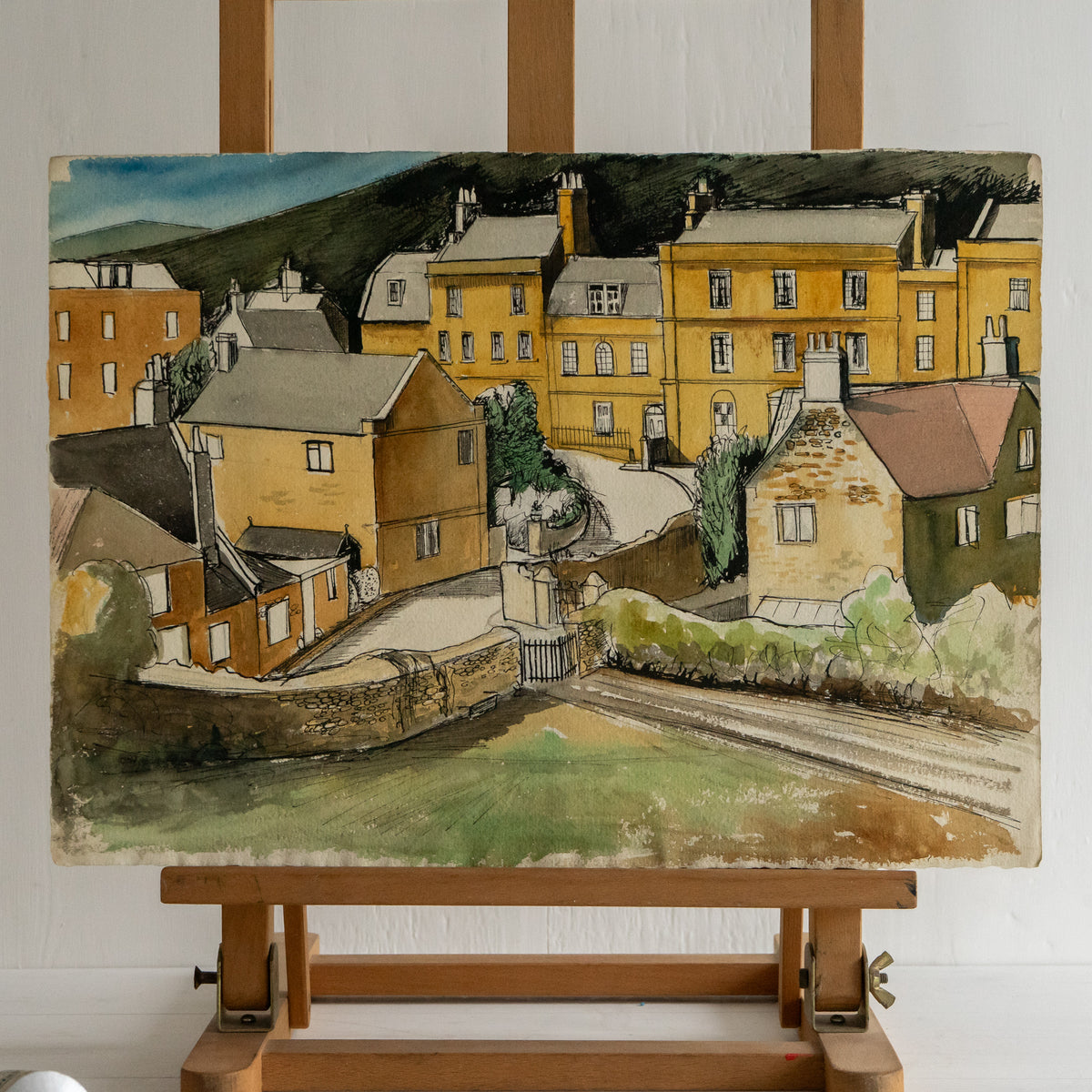 Vintage Watercolour painting of Freshford Somerset