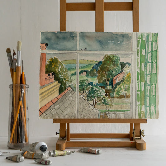 Vintage Watercolour Painting of London Road Salisbury