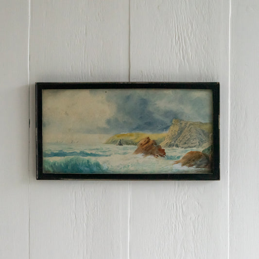 Vintage Watercolour Seascape Painting