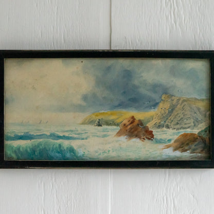 Vintage Watercolour Seascape Painting