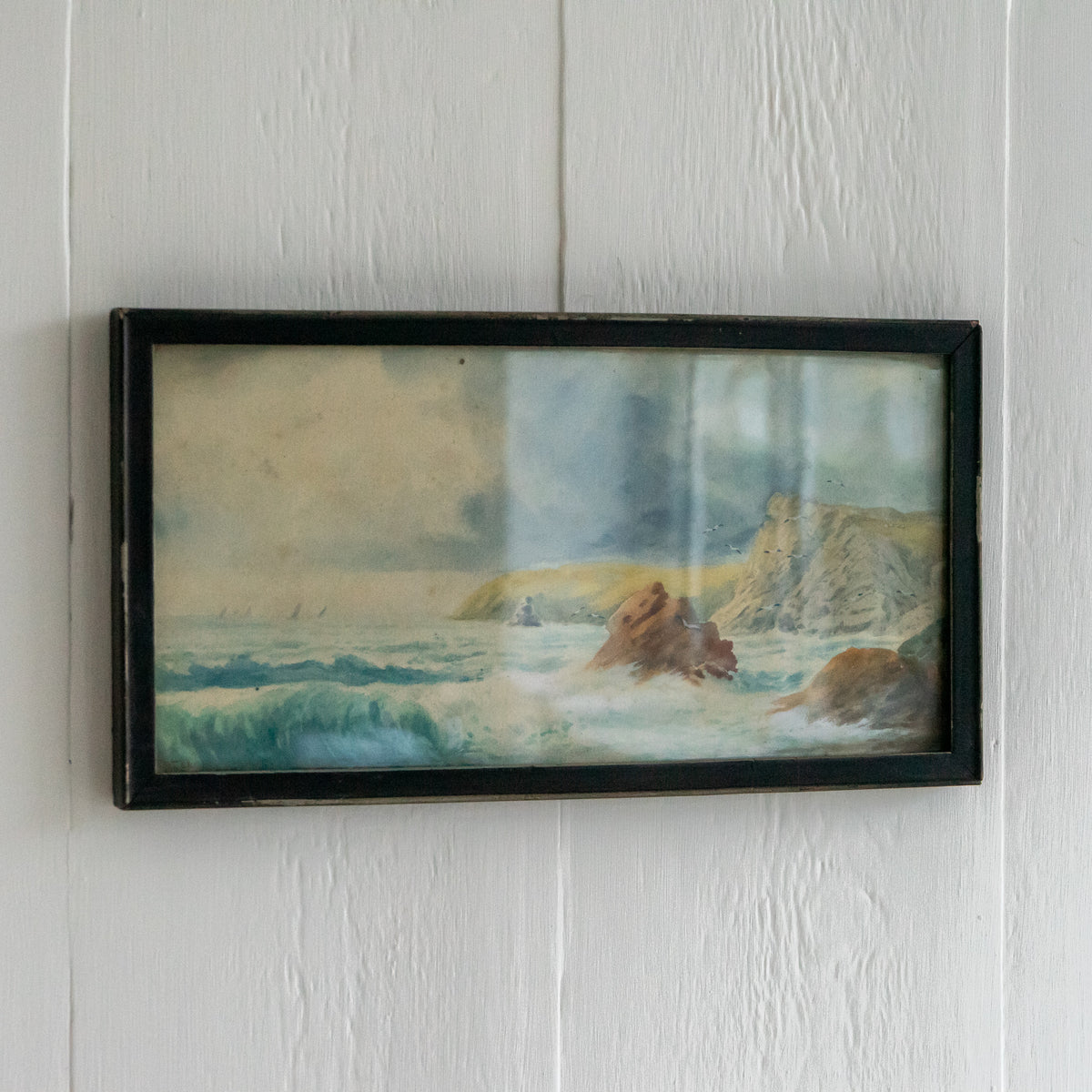 Vintage Watercolour Seascape Painting