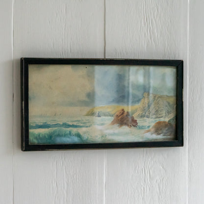 Vintage Watercolour Seascape Painting