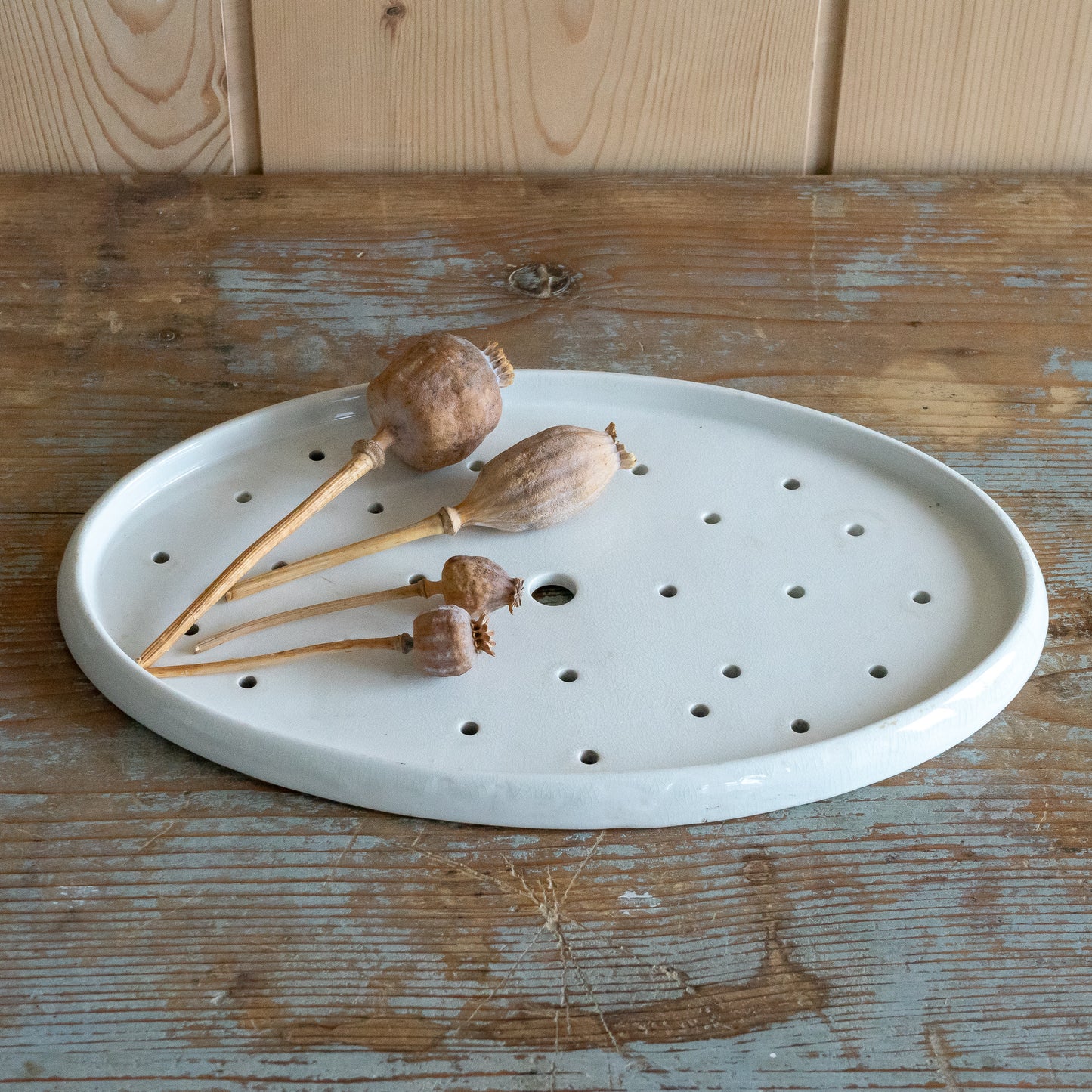 Vintage Ironstone Oval Drainer Plate