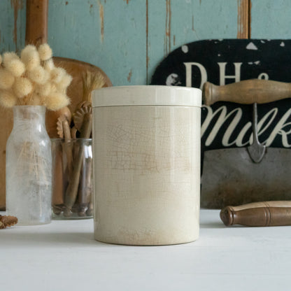 Vintage White Ironstone Pot and Lid