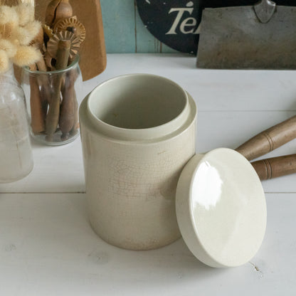Vintage White Ironstone Pot and Lid