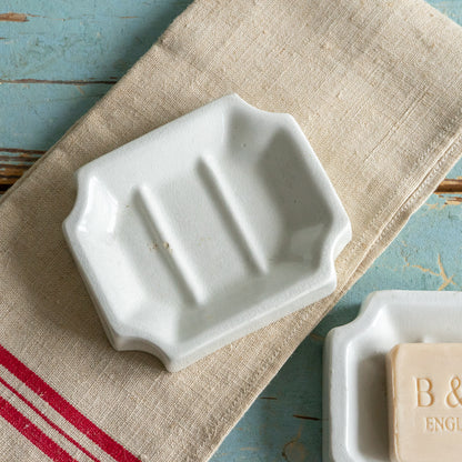 Vintage White Ironstone Soap Dish