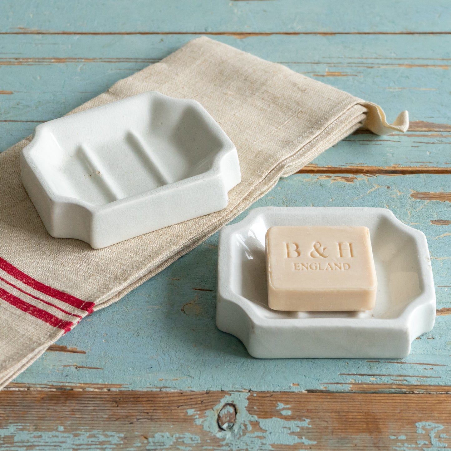 Vintage White Ironstone Soap Dish
