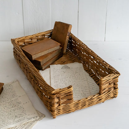 Vintage Wicker Letter Tray Basket
