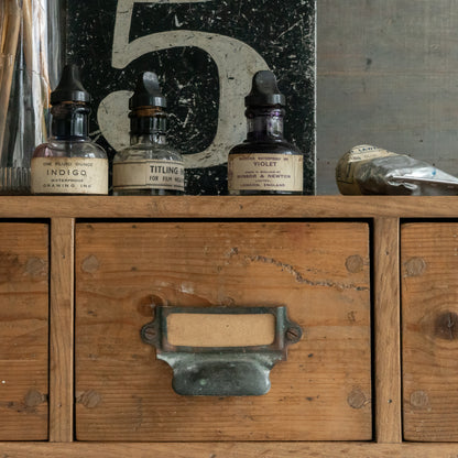 Vintage Wooden Bank of Drawers