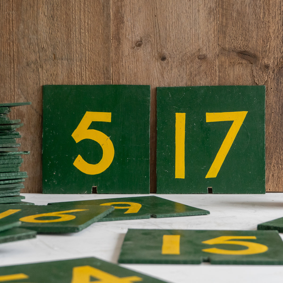 Vintage Wooden Hand Painted Numbers