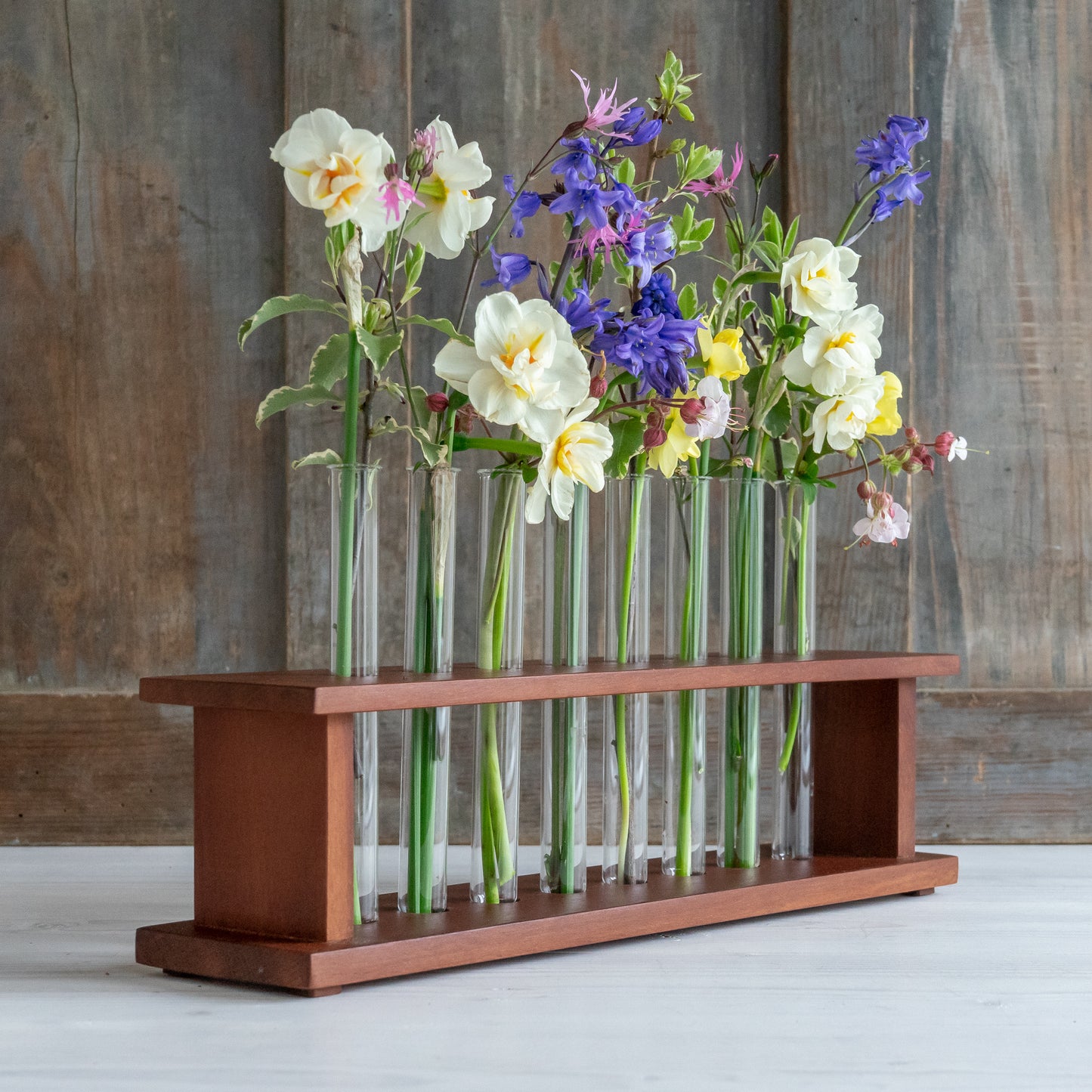 Vintage Wooden Test Tube Rack