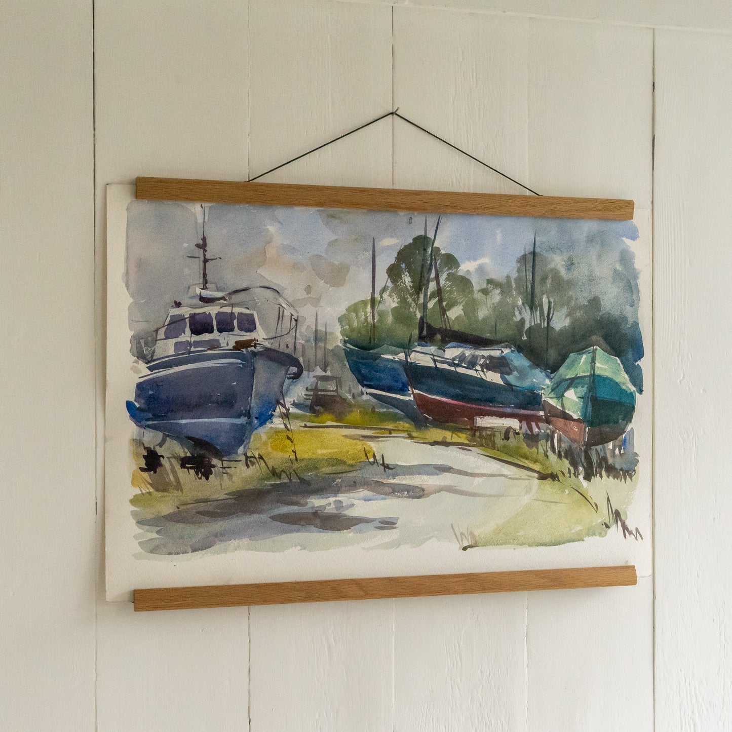 Watercolour Painting of Boats